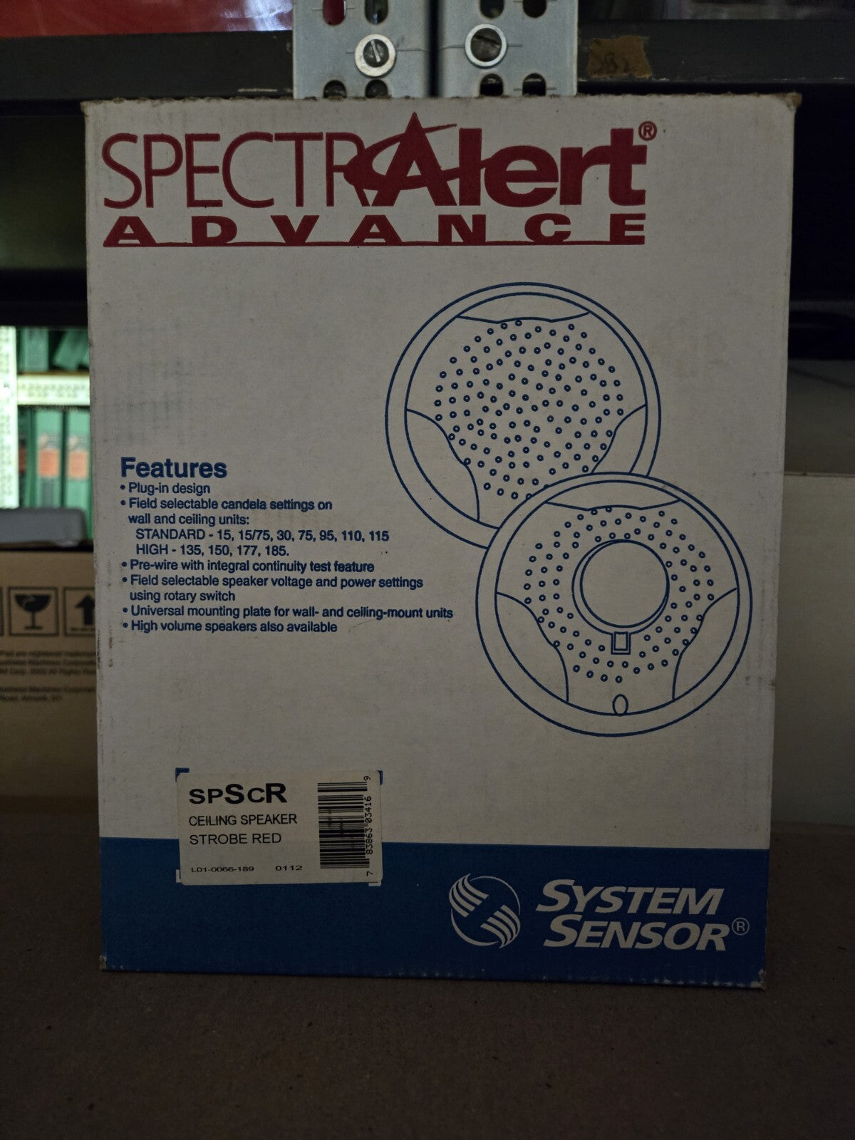 *New* System Sensor SPSCR Ceiling Speaker Strobe - Red NIB QTY