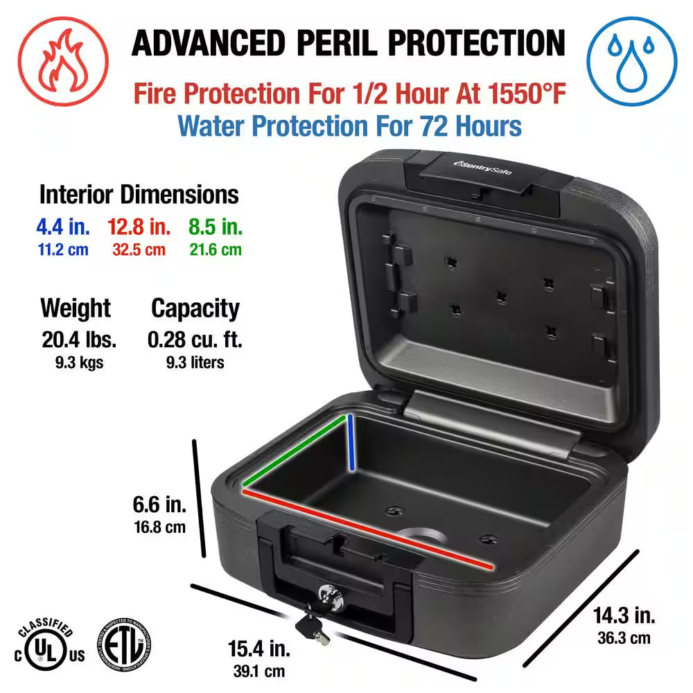 0.28 Cu. Ft. Fireproof & Waterproof Safe Box