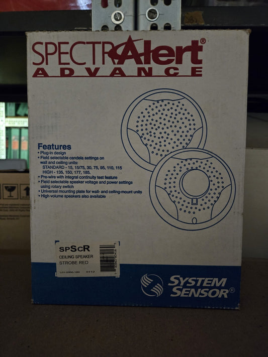 *New* System Sensor SPSCR Ceiling Speaker Strobe - Red NIB QTY