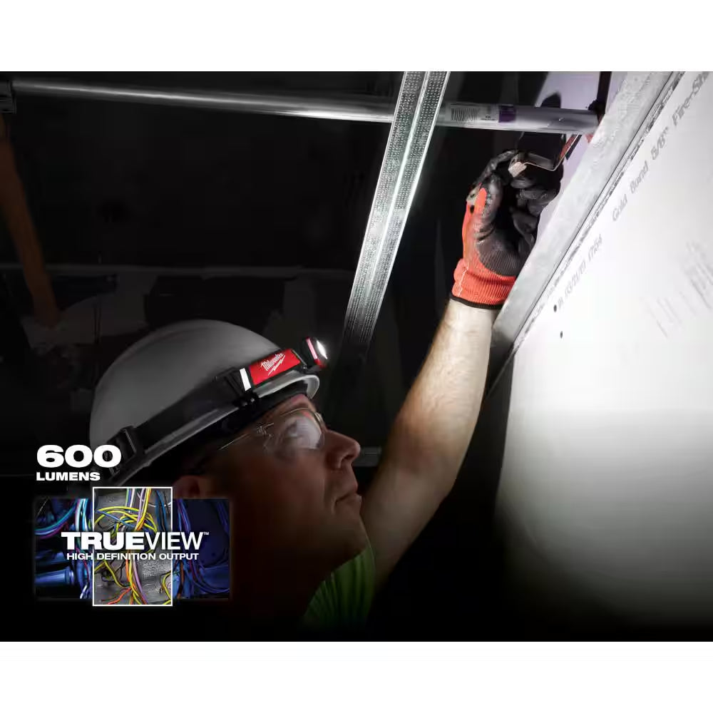 600 Lumens LED REDLITHIUM USB Low-Profile Hard Hat Headlamp